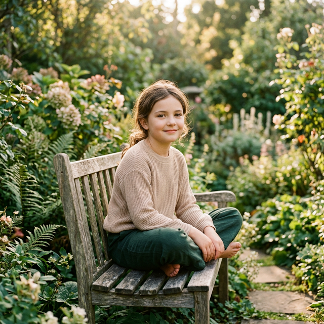 Rustig kind in de natuur